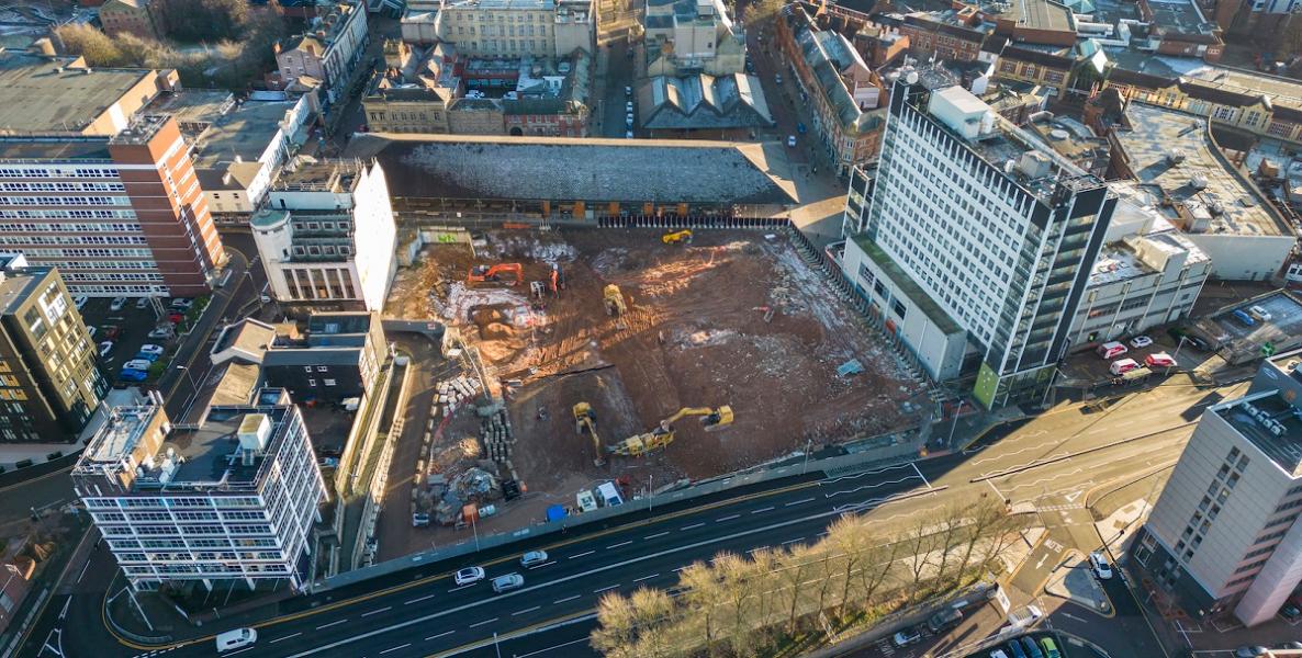 Aerial view of Animate development site