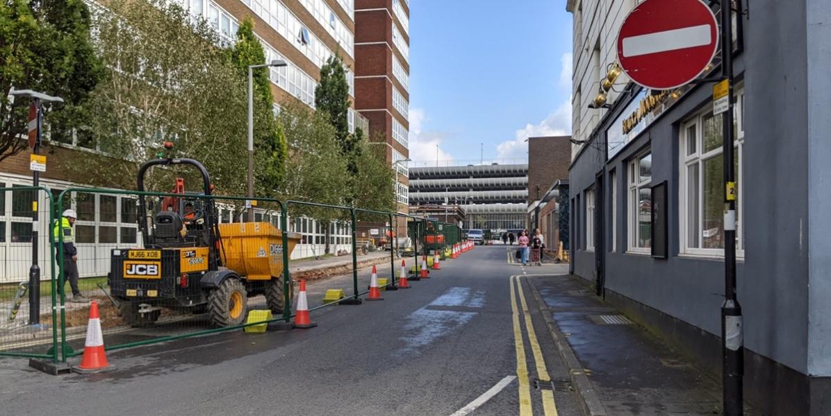 Road construction work