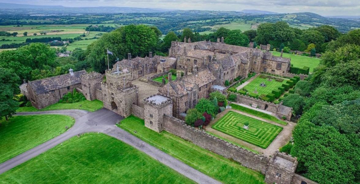 Hoghton Tower aerial view