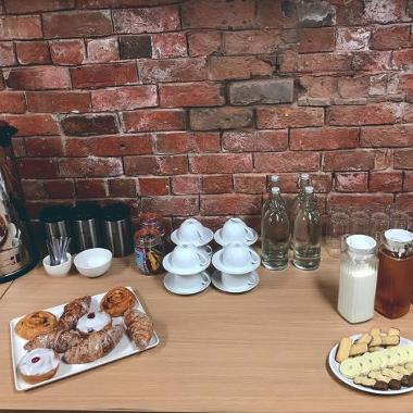 Food and drink table at Cotton Court