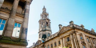 Town Hall and Harris close up